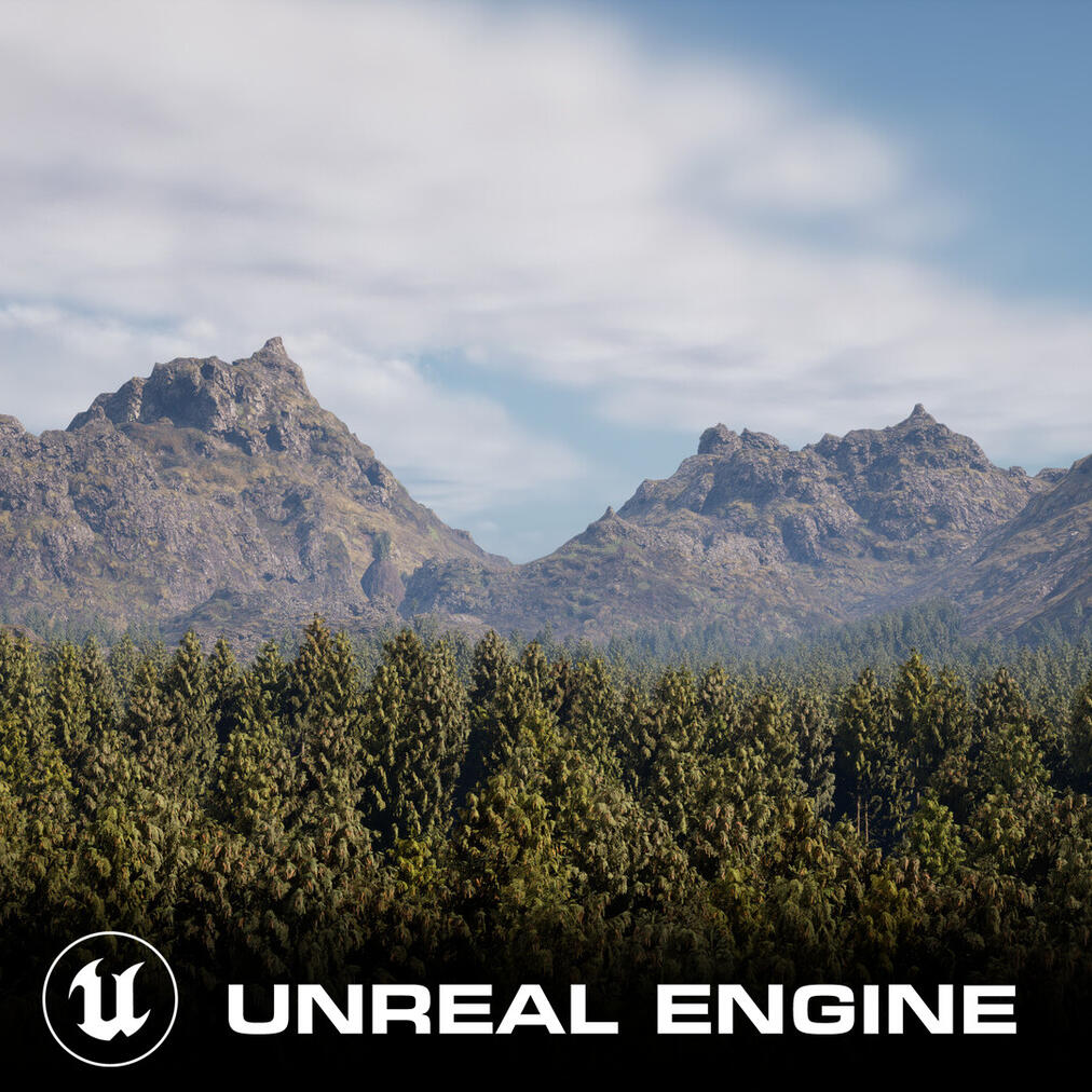 Forest, Lake And Mountains